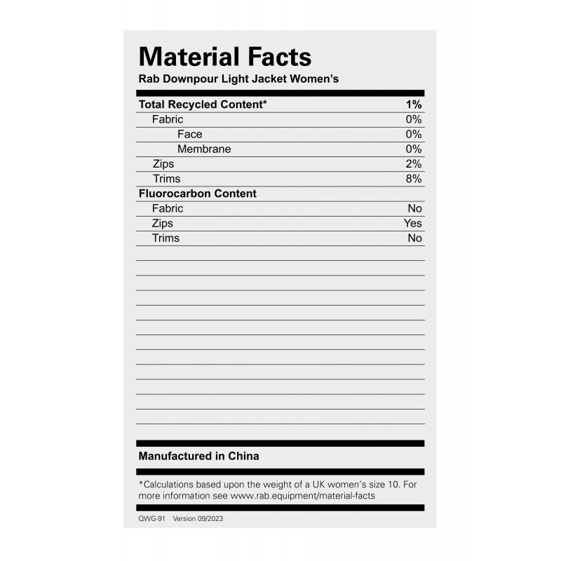 Rab Rab Downpour Light Jacket Wmns QWG-91 Strømsø Sport 6