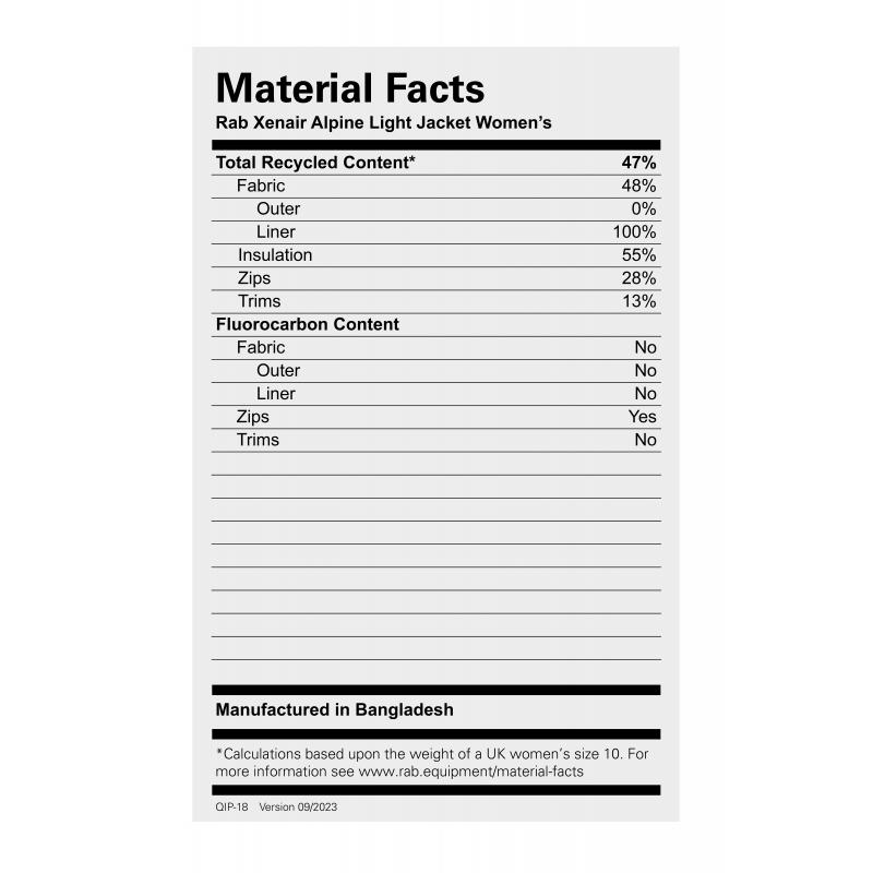 Rab Rab Xenair Alpine Light Jacket Wmns QIP-18 Strømsø Sport 3