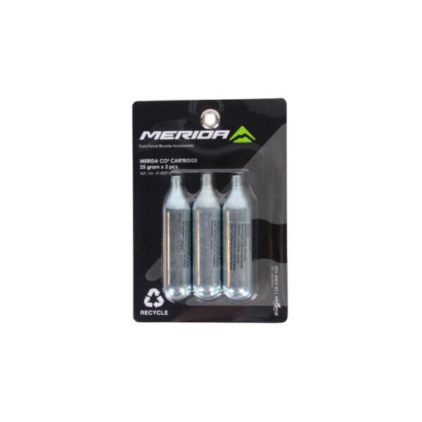 MERIDA-co2 patroner 25g 3stk–Strømsø Sport-1 MERIDA 3 stk co2 patroner 25 gram,sykkeltilbehør